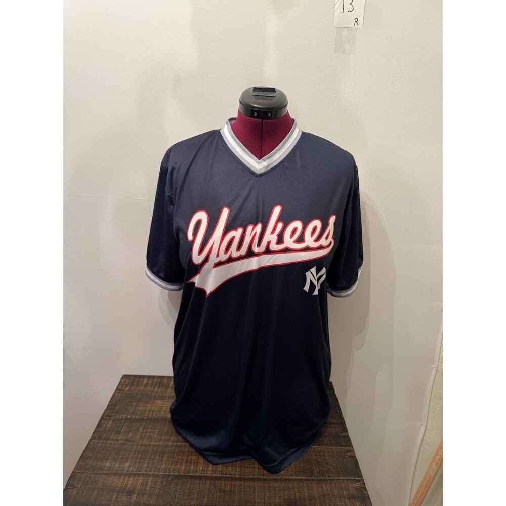 NY Yankees Stitches Cooperstown Collection Jersey Shirt Navy Men’s Large MLB